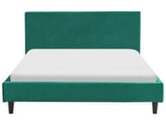 Beliani Čalouněná postel 140 x 200 cm tmavě zelená FITOU