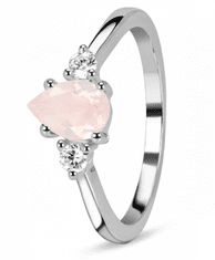 Luxusní stříbrný prsten růženín a topaz Eternity Velikost: 51