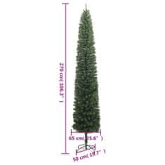Greatstore Úzký vánoční stromek se stojanem 270 cm PVC