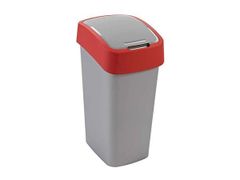 Curver Odpadkový koš, červená-šedá, na tříděný odpad, 50 l, 195024