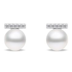 Brilio Silver Elegantní stříbrný set šperků s perlami SET249W (náušnice, náhrdelník)