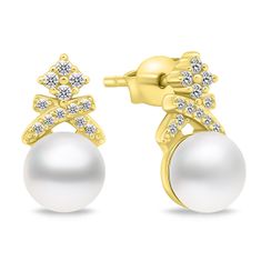 Brilio Silver Půvabný pozlacený set šperků s perlami SET238Y (náušnice, náhrdelník)