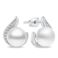 Brilio Silver Nadčasová sada šperků s pravými perlami SET240W (náušnice, náhrdelník)