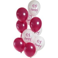 MojeParty Balónky latexové Ruby Anniversary 40.výročí 33 cm 12 ks