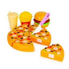 LEBULA Fast food pizza hranolky hotdog sada hraček pro děti na suchý zip