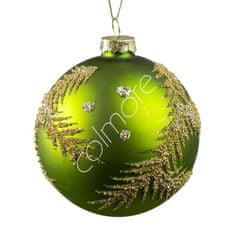 Colmore by Diga Vánoční ozdoba - zelená koule s větvičkou ø 10 cm, Colmore