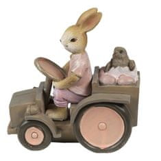 Clayre & Eef Velikonoční dekorace - Zajíc na traktoru, Clayre & Eef