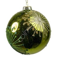 Colmore by Diga Vánoční ozdoba - zelená koule s hvězdou, 10 cm, Colmore
