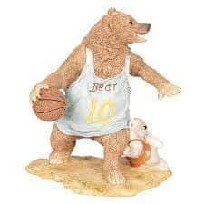 Clayre & Eef Dekorace Medvěd hrající basketbal - 14*11*15 cm