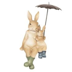 Clayre & Eef Sedící králíci pod deštníkem