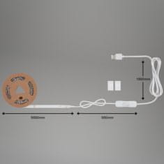 BRILONER BRILONER LED pásek, 500 cm, USB, 4W, 500lm, bílé BRILO 2316150