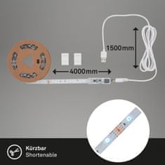BRILONER BRILONER LED pásek, 400 cm, USB, 6W, bílé BRILO 2314120