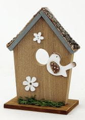 Autronic Budka s ptáčkem, dřevěná dekorace MO809959