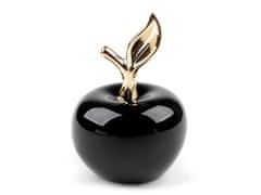 Kraftika 1ks černá zlatá porcelánové jablko, skleněné dekorace