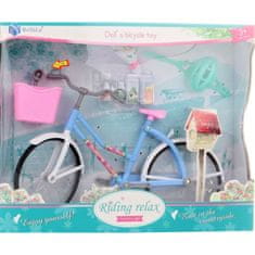 Lamps Jízdní kolo pro panenky 27cm modré s růžovým košíčkem