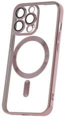 Forever Silikonové TPU pouzdro Mag Color Chrome pro iPhone 12 Pro růžovo zlaté (TPUAPIP12PMCCTFOGO)