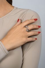Brilio Silver Okouzlující stříbrný prsten s čirými zirkony RI074W