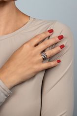 Brilio Silver Výrazný pozlacený prsten RI092Y (Obvod 50 mm)