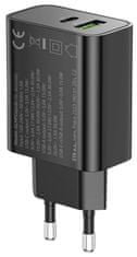 síťová nabíječka s USB/USB-C, PD 30W a Fast Charge, ACHPD 230 B, černá (GOGACHPDQ230B)