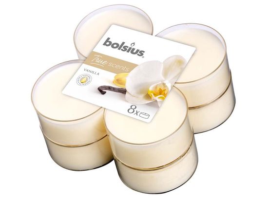 Bolsius Aromatic 2.0 Vonné čajové svíčky Maxi 8ks, Vanilla