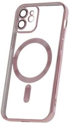 Forever Silikonové TPU pouzdro Mag Color Chrome pro iPhone 12 růžovo zlaté (TPUAPIP12MCCTFOGO)