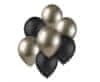 Sada latexových balónků - chromovaná prosecco - černá 7 ks - 30 cm