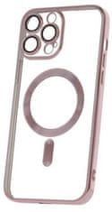Forever Silikonové TPU pouzdro Mag Color Chrome pro iPhone 13 Pro Max růžovo zlaté (TPUAPIP13PMMCCTFOGO)