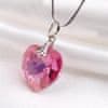 Náhrdelník, SWAROVSKI Crystals, růžová, tvar srdce, 1802XSV002