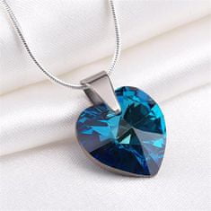 ART CRYSTELLA Náhrdelník, SWAROVSKI Crystals, tmavě modrá, tvar srdce, 1802XSV006
