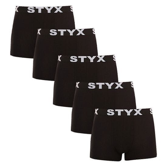 Styx 5PACK pánské boxerky sportovní guma černé (5G960)