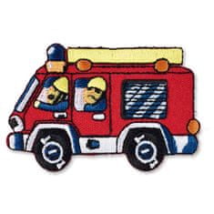 PRYM Nášivka hasičský vůz, nažehlovací, červená