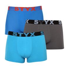 Styx 3PACK pánské boxerky sportovní guma nadrozměr vícebarevné (3R10379) - velikost XXXL