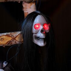 Korbi Závěsná svítící hlava lebky, ozdoba do vlasů, halloweenská dekorace, 50cm