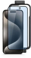 EPICO tvrzené sklo s filtrem proti modrému světlu pro Apple iPhone 15 Plus, 3D+, s instalačním rámečkem
