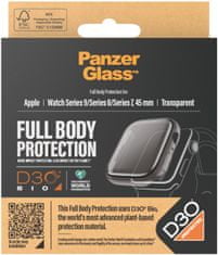 PanzerGlass ochranný kryt s D30 pro Apple Watch Series 9/8/7 45mm, čirá