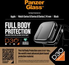 PanzerGlass ochranný kryt s D30 pro Apple Watch Series 9/8/7 41mm, černá