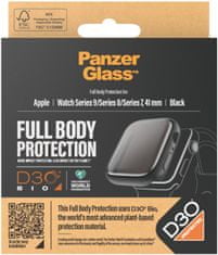 PanzerGlass ochranný kryt s D30 pro Apple Watch Series 9/8/7 41mm, černá