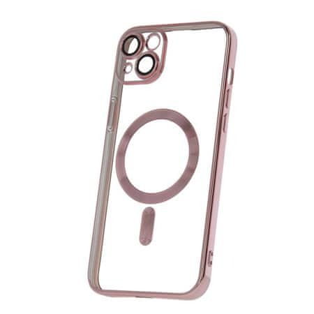 Levně Forever Silikonové TPU pouzdro Mag Color Chrome pro iPhone 15 Plus růžovo zlaté (TPUAPIP15PLMCCTFOGO)