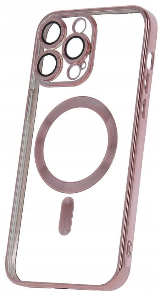 Forever Silikonové TPU pouzdro Mag Color Chrome pro iPhone 15 Pro růžovo zlaté (TPUAPIP15PMCCTFOGO)