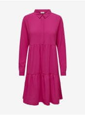 Jacqueline de Yong Tmavě růžové dámské šaty JDY Piper XS