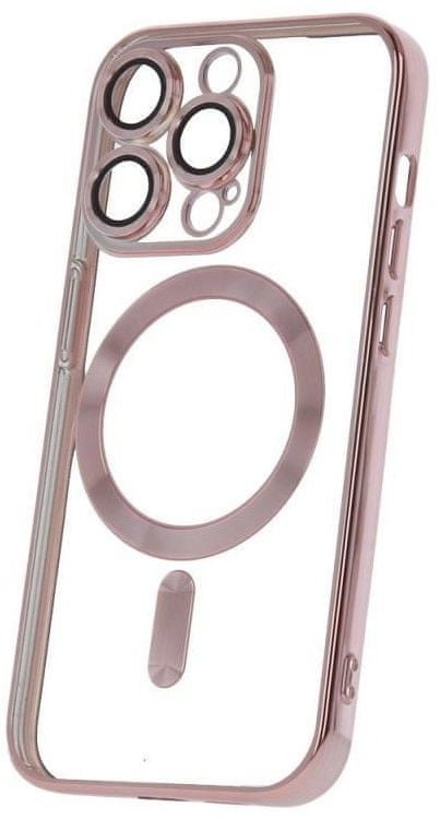 Levně Forever Silikonové TPU pouzdro Mag Color Chrome pro iPhone 14 Pro růžovo zlaté (TPUAPIP14PMCCTFOGO)
