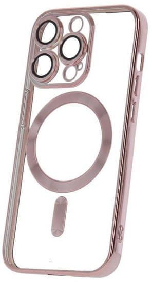 Forever Silikonové TPU pouzdro Mag Color Chrome pro iPhone 15 Pro Max růžovo zlaté (TPUAPIP15UMCCTFOGO)