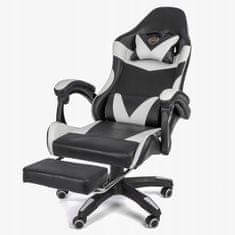 TopKing Herní židle s podnožníkem černo-bílá