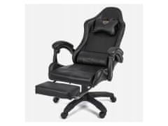 TopKing Herní židle s podnožníkem černá