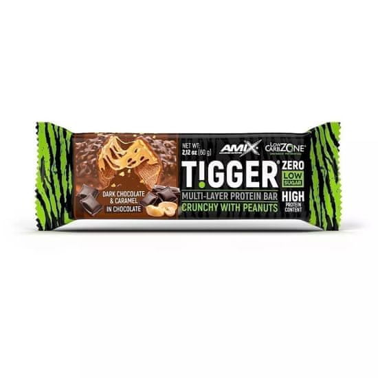 Amix Nutrition TIGGER Zero bar 60 g Příchuť: Tmavá čokoláda/Karamel