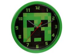 sarcia.eu Minecraft Zelené analogové nástěnné hodiny 25 cm 