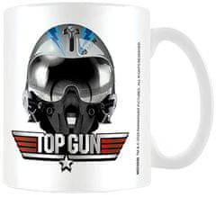 CurePink Bílý keramický hrnek Top Gun Maverick: Iceman Helmet (objem 315 ml)
