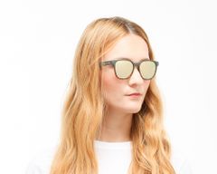sluneční brýle COBY olivově zelené se zlatými skly
