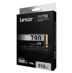 Lexar SSD NM790 PCle Gen4 M.2 NVMe - 512GB (čtení/zápis: 7200/4400MB/s)