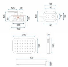 REA Sprchový set podomítkový Oval + box chrom